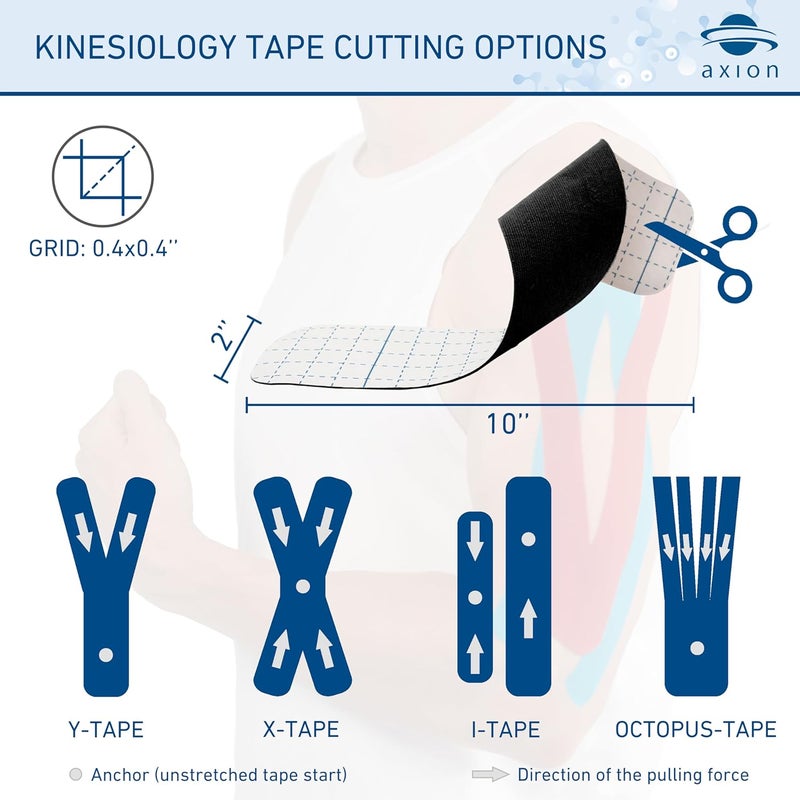Axion Kinesiology Tapes PRECUT Black Pink | 50 Pre-Cut Sport Tape Strips 10x2 in | Waterproof • Skin-Friendly • Elastic | Kinesiology Tapes Ideal for Sports - Image 5